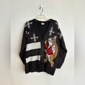 Kelso Squirrel Holiday Christmas Winter Cardigan Sweater | Size Small